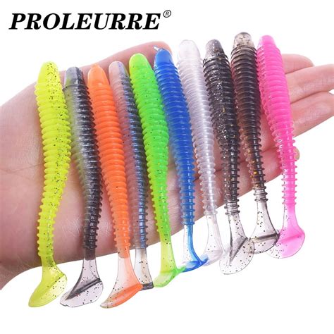 Proleurre Fishing Worm Soft Lures Jig Wobblers 5cm 7cm 9cm Easy Shiner