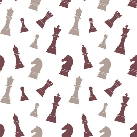 Seamless pattern of chess pieces on a white background. Chess ...