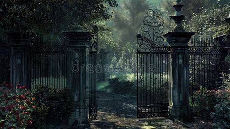 Wrought victorian gate stock image. Image of regal, charming - 309924849