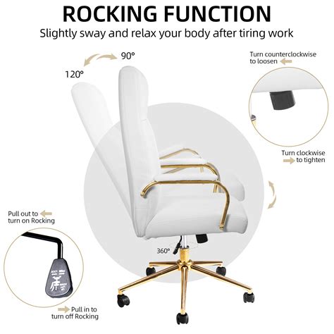 High-Back Executive Office Chair, Faux Leather Ergonomic Home Office Chair Heavy Duty Computer ...