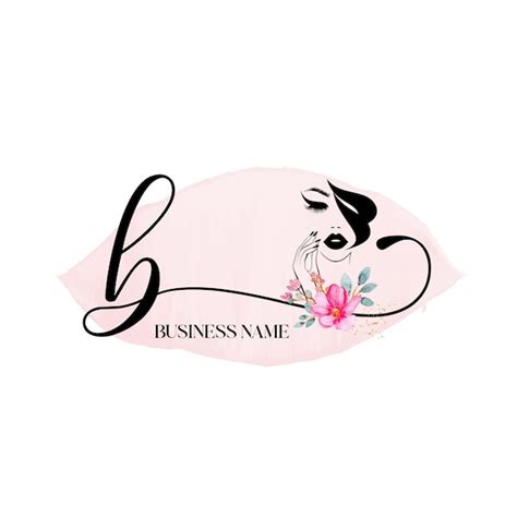 B Letra Inicial Logotipo Floral De Belleza Vector Premium