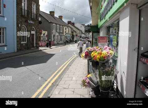 Street in Newcastle Emlyn in Wales Stock Photo - Alamy