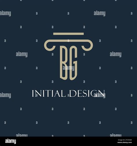 BG Initial Logo For Lawyer Law Firm Law Office With Pillar Icon