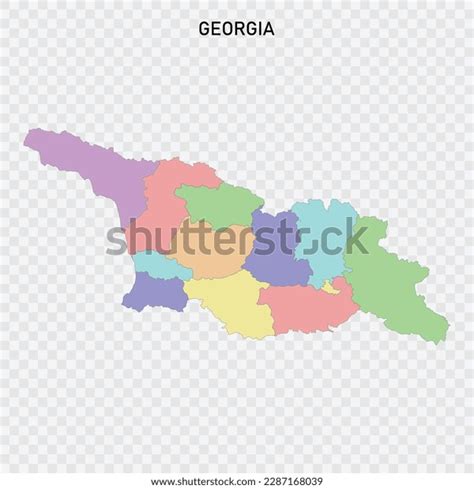 Isolated Colored Map Georgia Borders Regions Stock Vector (Royalty Free ...