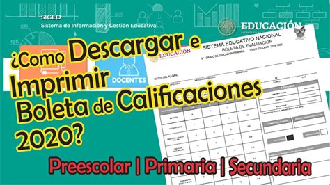 Como Descargar E Imprimir Boleta De Calificaciones 2020 Sep Siged Images