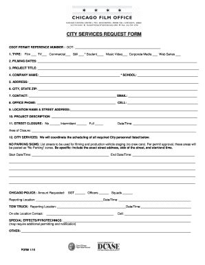 Fillable Online Cityofchicago City Services Request Form Fax Email