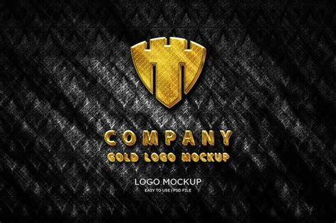 Premium Psd Luxury Logo Mockup Gold