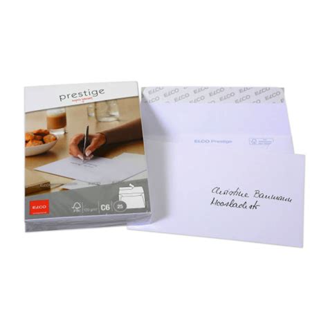 Enveloppes Blanches Elco PRESTIGE C6 Paquet De 25