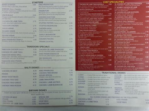 Menu at MASALA HUT RUSHDEN restaurant, Rushden