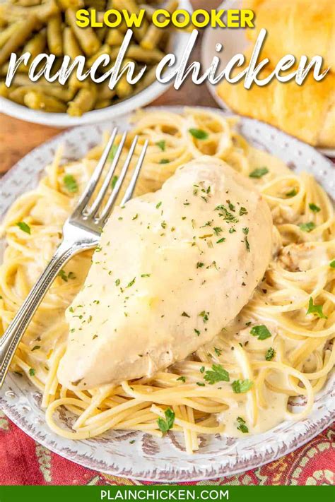 Slow Cooker Ranch Chicken Plain Chicken