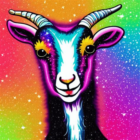 Sparkly Rainbow Galaxy Lisa Frank Goat · Creative Fabrica