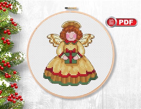 Christmas Angel Cross Stitch Patterns Merry Christmas Cross - Etsy