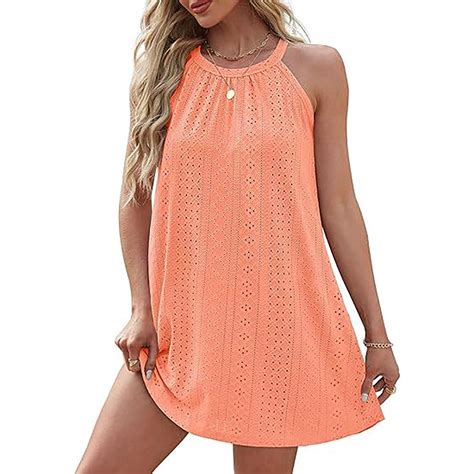 Womens Casual Dress Swimsuit Cover Up For Crochet Hollow Out Summer Dresses For 2024