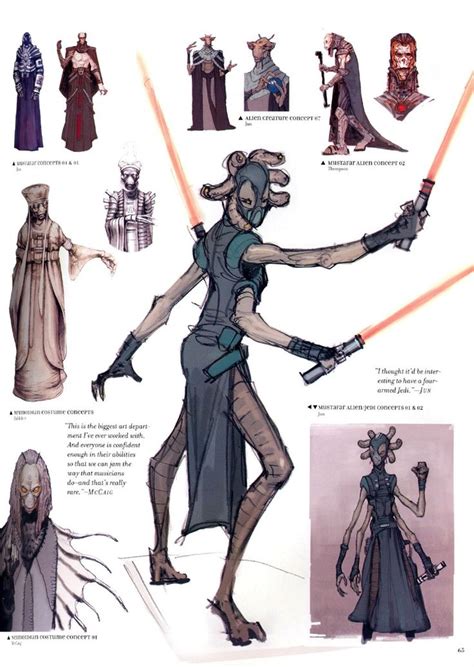 The Concept Art For Star Wars Character Designs