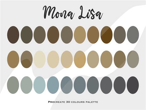 Mona Lisa Proceate Color Palette Dark Colors Deep Rich Etsy Uk In