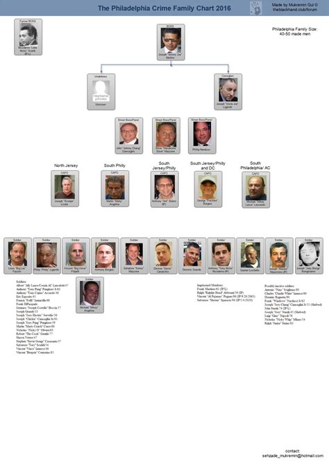 Mafia Family Leadership Charts | About The Mafia