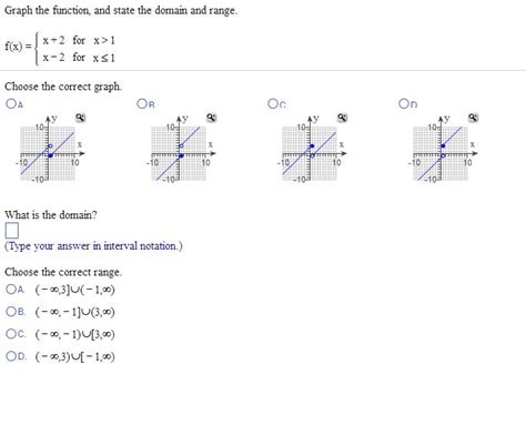 Solved Graph The Function And State The Domain And Range