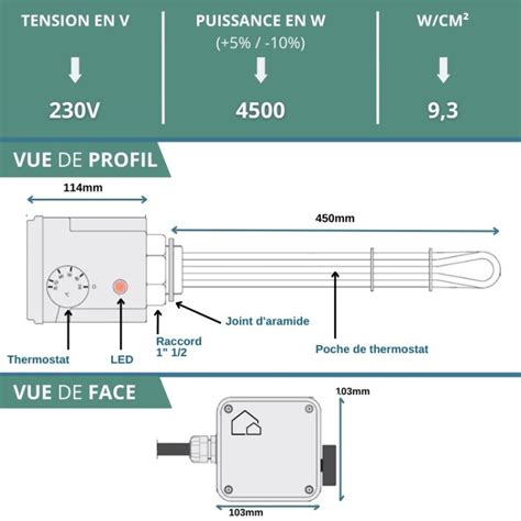 R Sistance Chauffe Eau Thermoplongeur Kw Ou V