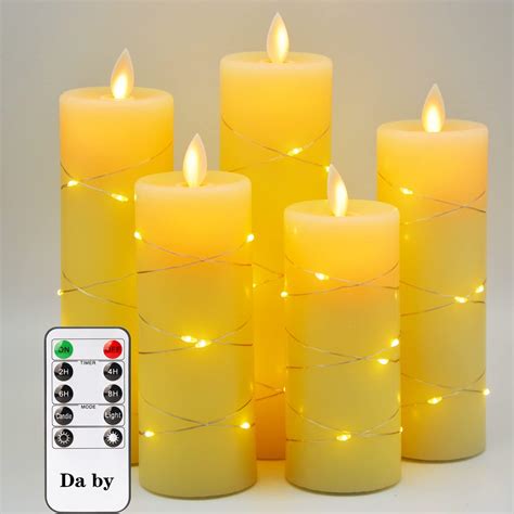 Da By Led Candles Battery Candles With Embedded String Lights Piece