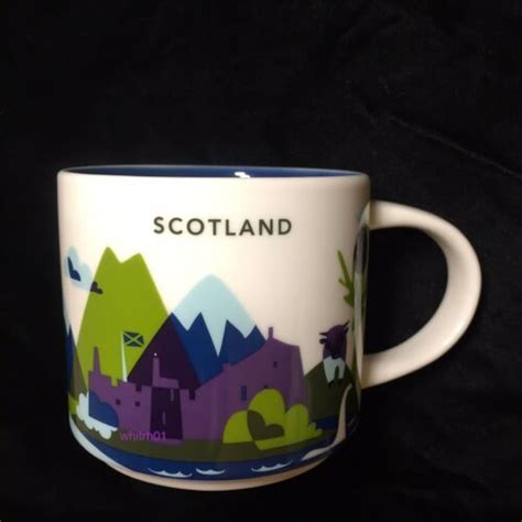 Starbucks Scotland Mug YAH Bagpipes Highland Cow Nessie Loch Ness You