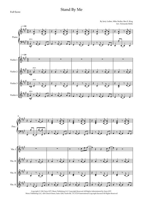 Stand By Me Arr Fernando Britto Sheet Music Ben E King String