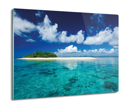 osłona splashback do kuchni Wyspa woda niebo 60x52 ArtprintCave