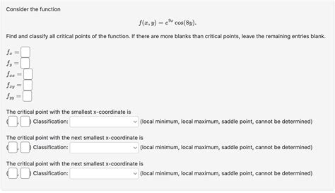 Solved Consider The Function F X Y E9xcos 8y Find And