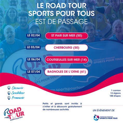 Les étapes du Road Tour Comité Départemental Sports pour Tous