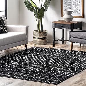 Amazon Nuloom X Moroccan Blythe Area Rug Black And White Faded