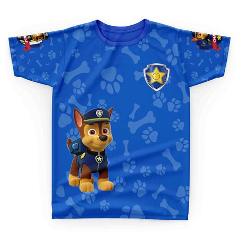 Camisa Infantil Personalizada Patrulha Canina Chase Elo