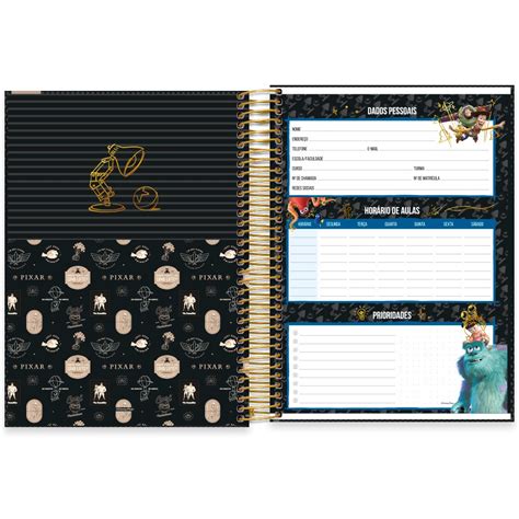 Caderno universitário capa dura 20x1 320 folhas Pixar 2333604