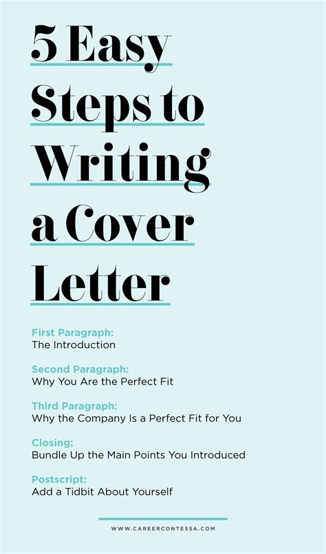 5 Easy Steps To Writing An Unforgettable Cover Letter Cover Letter Tips Writing A Cover