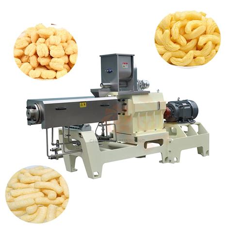 Stainless Steel Corn Puffed Extruded Snacks Making Machinery China