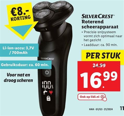 Silvercrest Roterend Scheerapparaat Aanbieding Bij Lidl