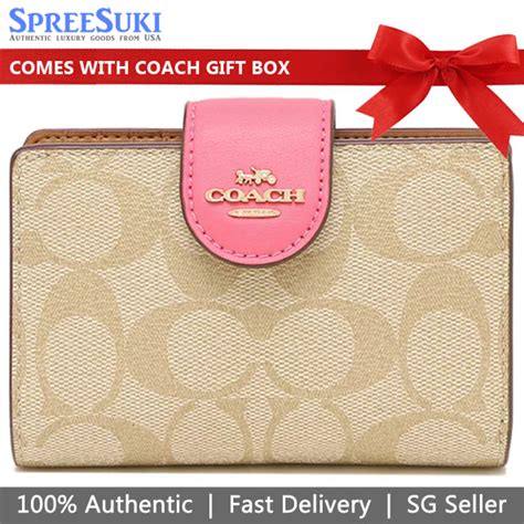 Spreesuki Coach Medium Wallet Medium Corner Zip Wallet In Signature