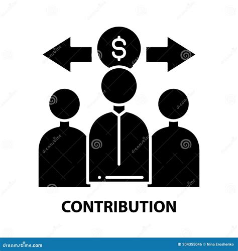 Contribution Icon Black Vector Sign With Editable Strokes Concept