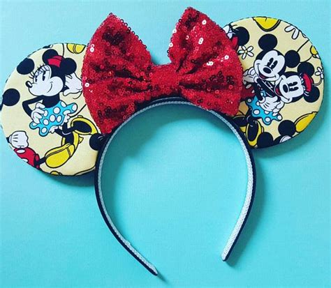 Classic Minnie And Mickey Mouse Ears Minnie Mouse Ears Minnie Mouse Fabric Disney Mouse Ears