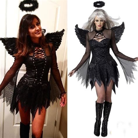 Females Halloween Costume Ghost Witch Cosplay Halloween Black Angel ...