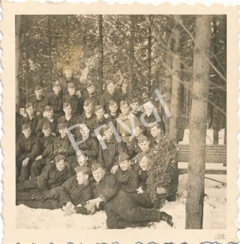 Foto Wk Ii Wehrmacht Soldaten Gruppenfoto Kompanie Luftwaffe Winter