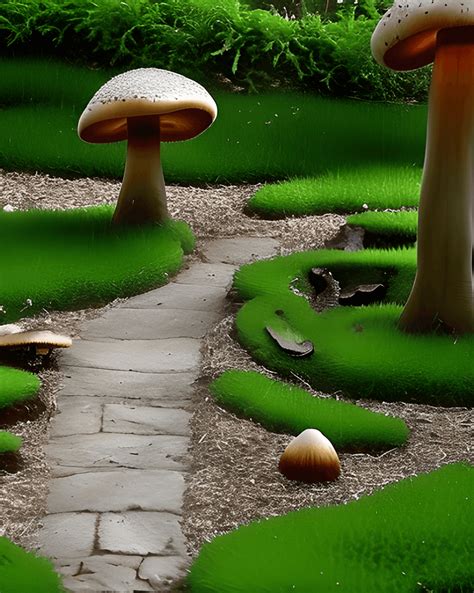 3d Scene Mushrooms Glowing In The Dark · Creative Fabrica