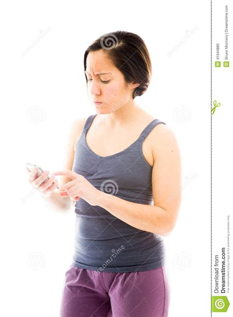 Young Woman Text Messaging On Mobile Phone Stock Image Image Of Phone