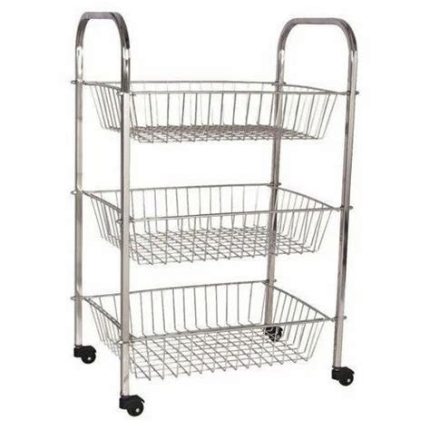 Silver Stainless Steel Kitchen Trolley Rs Singh Metal Id