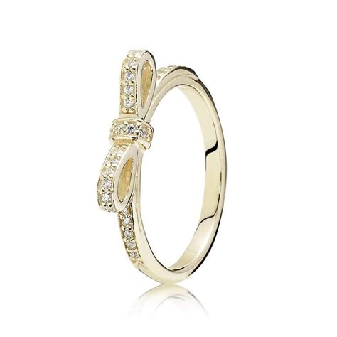 PANDORA Delicate Gold Bow Ring 150175CZ | Pandora jewelry, Women ...