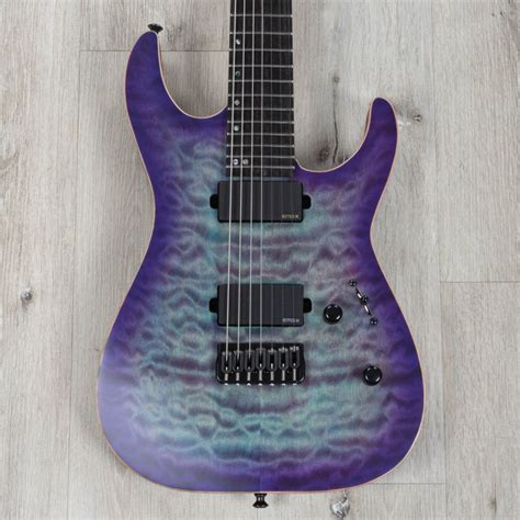 Esp Usa M 7 Baritone 7 String Guitar Purple Haze Burst