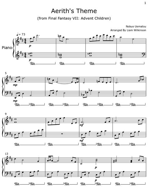 Aerith S Theme Sheet Music For Piano