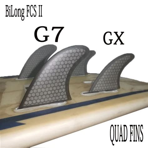 New Quad Fin Surfboard Fins 4PCS Set For Bilong FCS II Box G5 GX Size