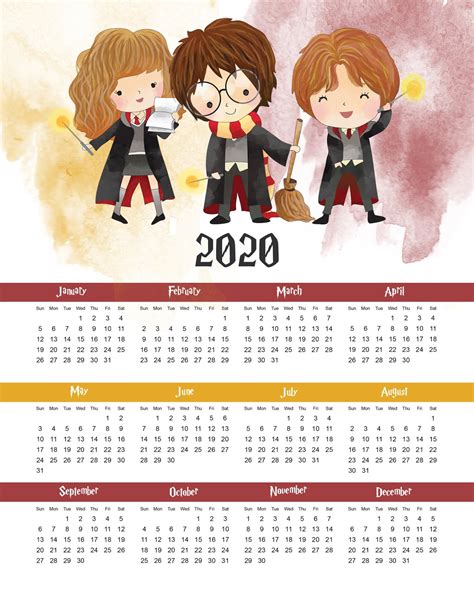 Free Printable Harry Potter Calendar Rasla Ninette