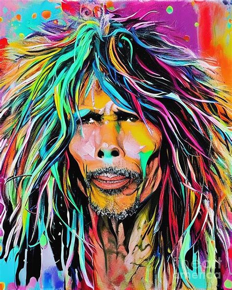 Steven Tyler Abstract Art Mixed Media By Lisa Von Fine Art America