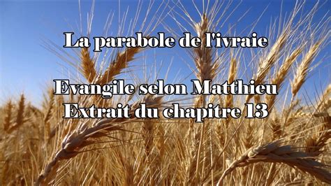 La Parabole De L Ivraie D Apr S L Evangile Selon Matthieu Youtube