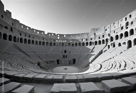 Roman amphitheater. Ancient walls of a crumbling amphitheater Stock ...